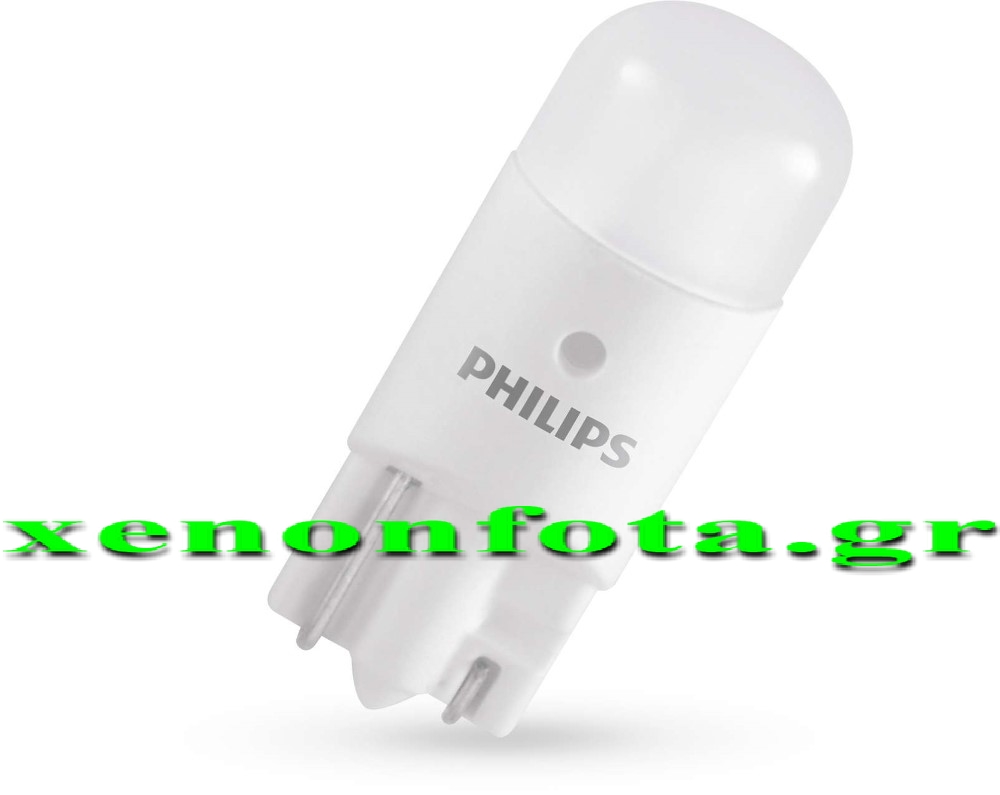 LED Philips Ultinon T10 W5W 12V 0,6W Λευκό ψυχρό φως Κωδικός 12791I60X2