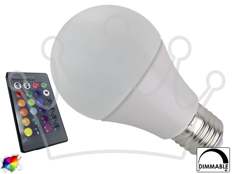 Λαμπτήρας LED E27 Γλόμπος 8 Watt 220 Volt RGB με Ασύρματο Χειριστήριο Κωδικός : 88964 