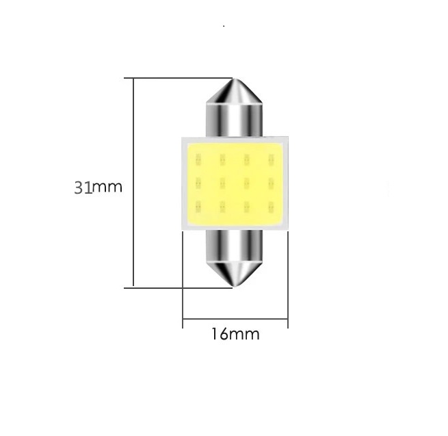 LED Σωληνωτό 31mm COB Λευκό φως 12V Κωδικός ST800
