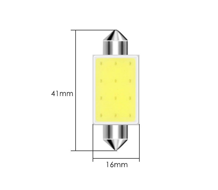LED Σωληνωτό 41mm COB Λευκό φως 12V Κωδικός ST803