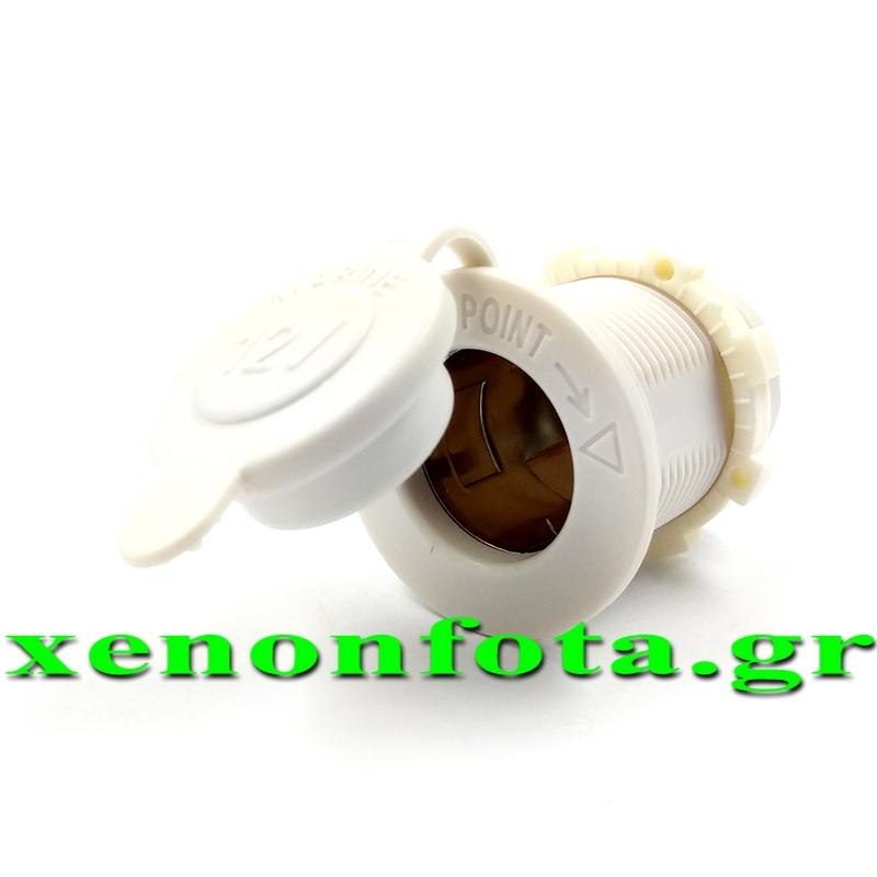 Πρίζα αναπτήρα 12V με καπάκι αδιαβροχοποίησης λευκή Κωδικός XF184