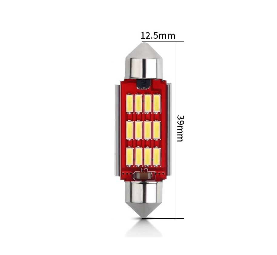 LED Σωληνωτό 39mm CANBUS Λευκό φως 12V Κωδικός XF235