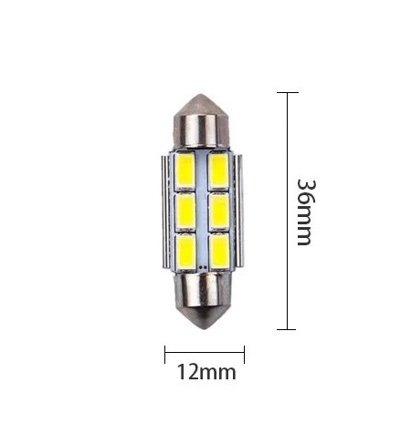 LED Σωληνωτό 36mm CANBUS Λευκό φως 12V Κωδικός XF238