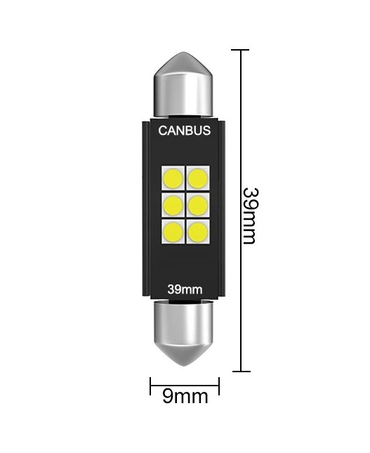 LED Σωληνωτό 39mm CANBUS Λευκό φως 12V Κωδικός XF246