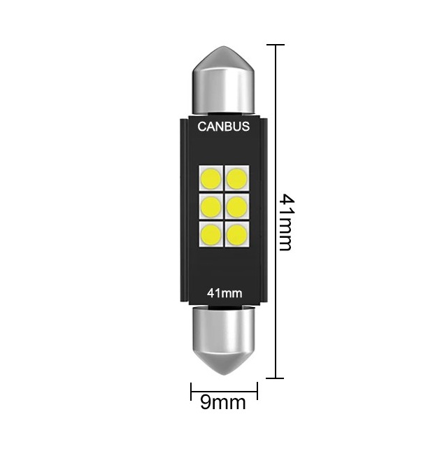LED Σωληνωτό 41mm CANBUS Λευκό φως 12V Κωδικός XF247