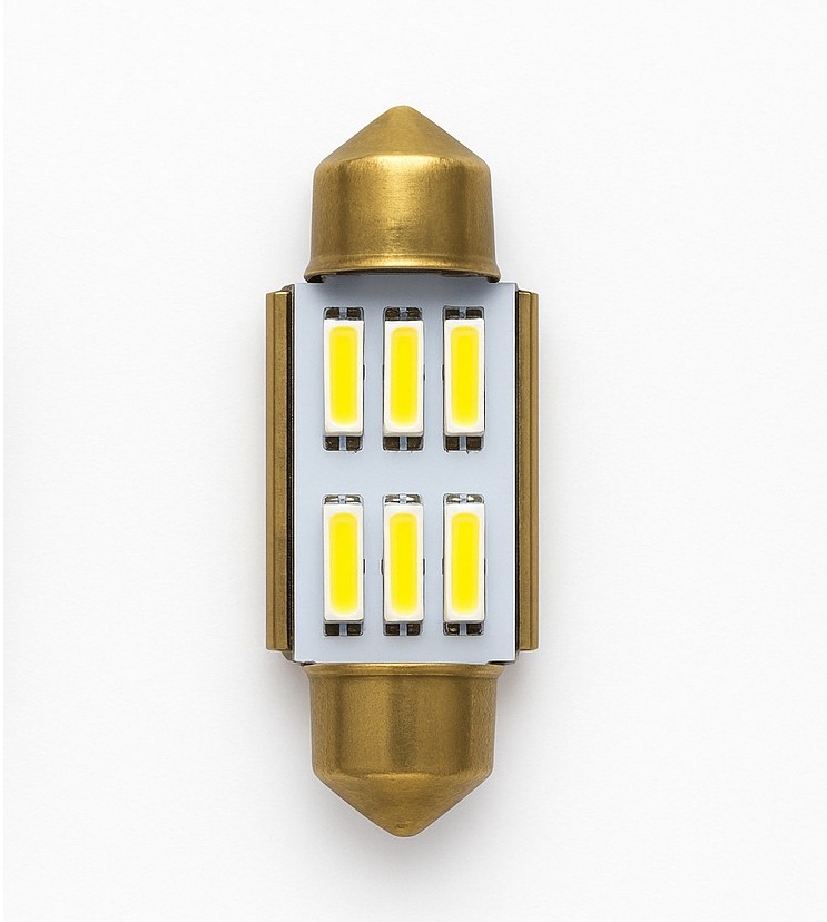 LED Σωληνωτό 36mm CANBUS Λευκό φως 12V Κωδικός XF249