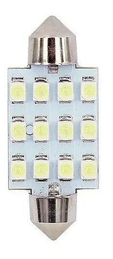 LED Σωληνωτό 41mm με 12 5050 SMD Λευκό φως 12V Κωδικός XF581