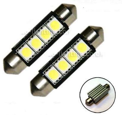 Led Canbus Σωληνωτο 4 SMD White 42mm