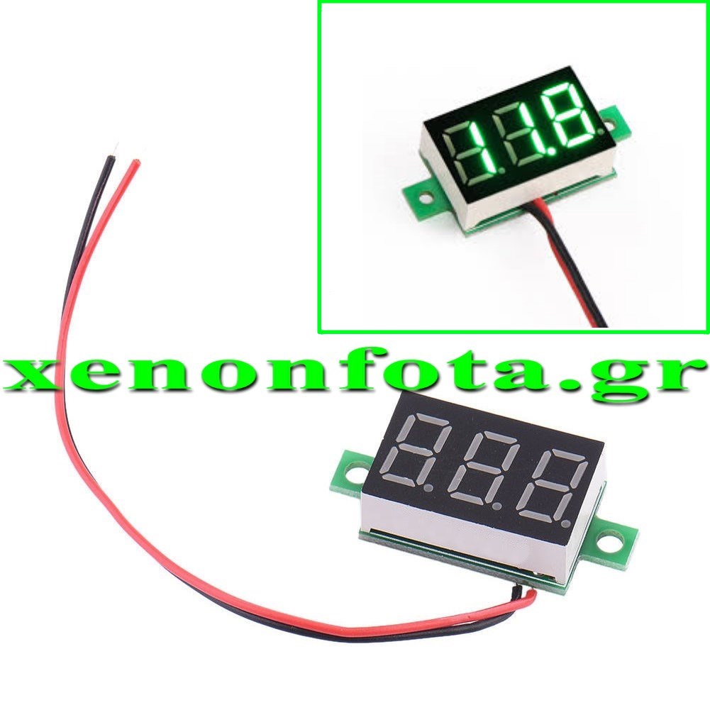Βολτόμετρο ψηφιακό 4.7V-30V super mini Πράσινο ψηφία Κωδικός XF196