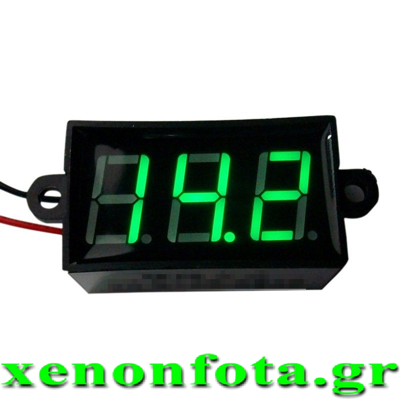 Βολτόμετρο ψηφιακό αδιάβροχο 3.5-30V Πράσινα ψηφία Κωδικός XF204 