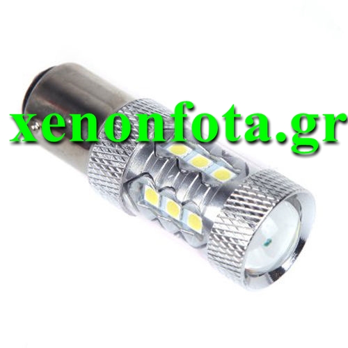 Διπολική LED 1157 BAY15d με 16 SMD Λευκό φως Κωδικός XF507