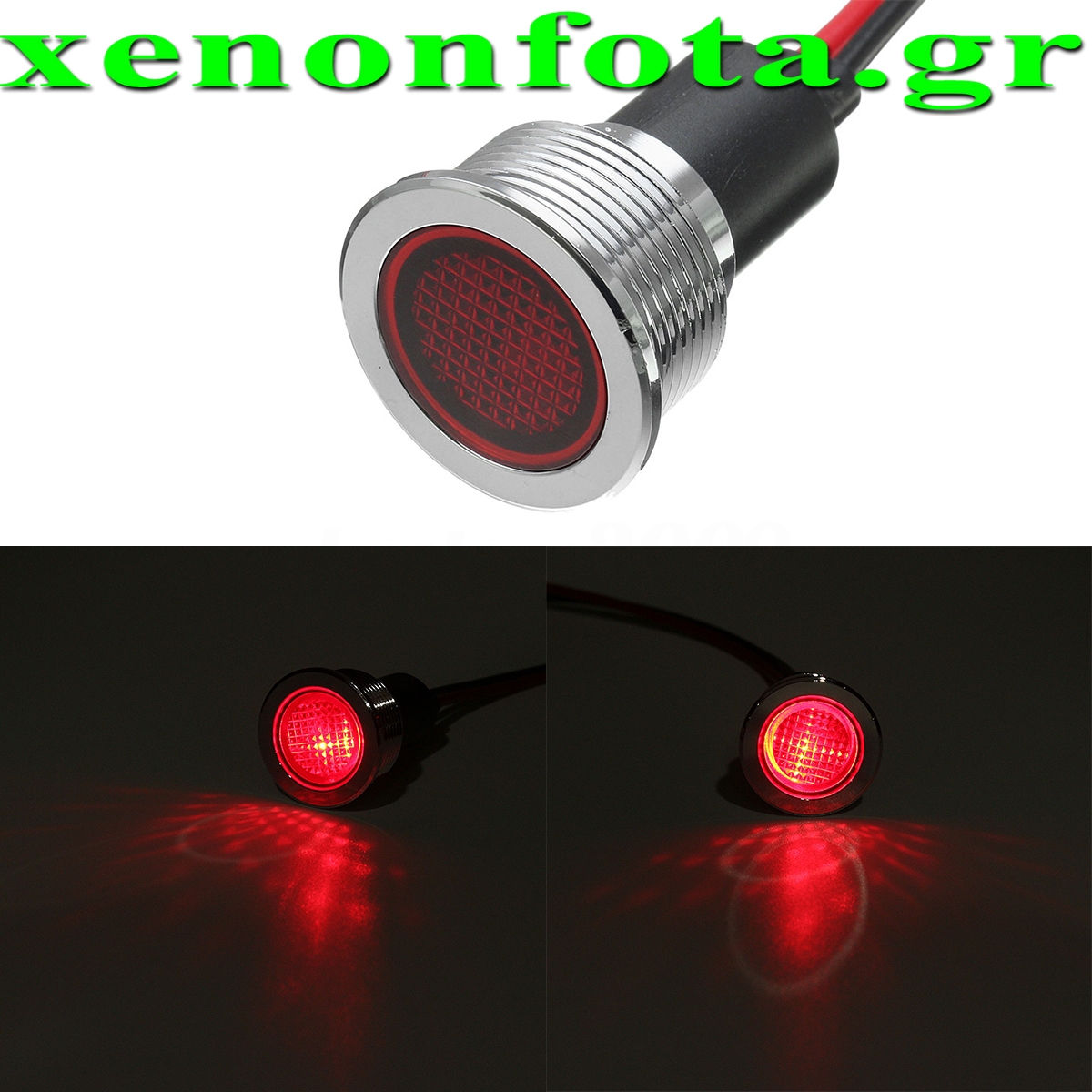 Ενδεικτικό LED Αδιάβροχο μεταλλικό 19mm Κόκκινο φως Κωδικός XF659