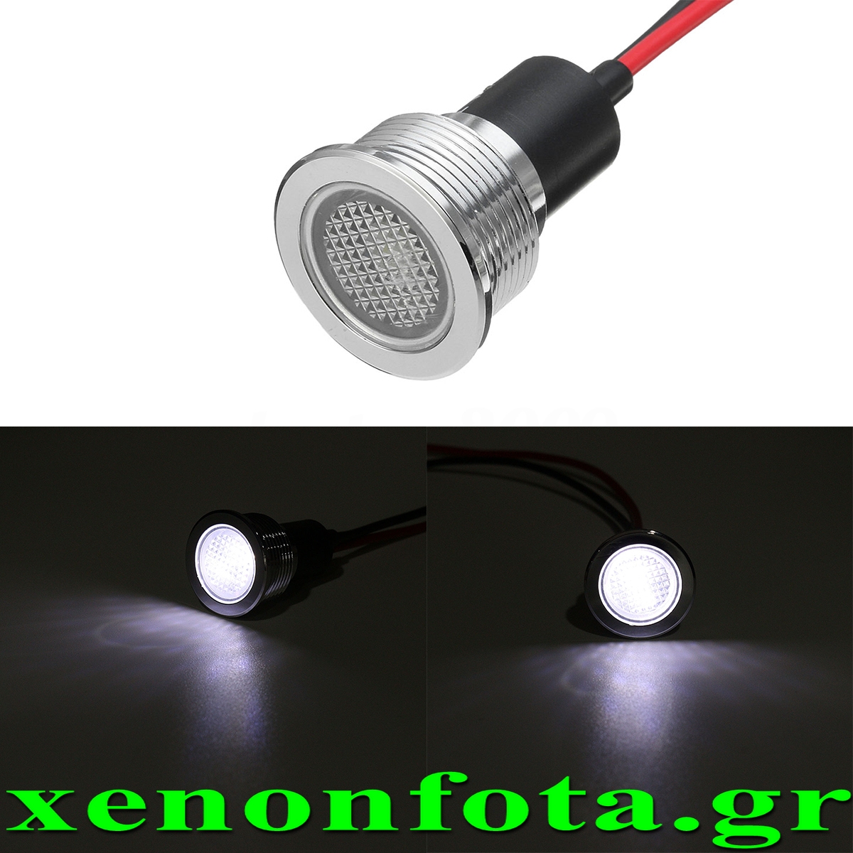 Ενδεικτικό LED Αδιάβροχο μεταλλικό 19mm λευκό φως Κωδικός XF662