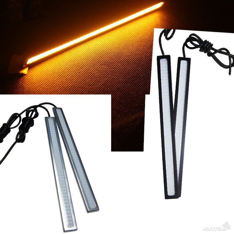 DRL Led Μπάρα 17 cm Κίτρινο