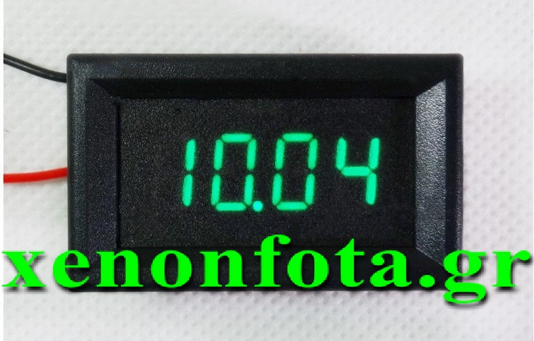 Βολτόμετρο ψηφιακό 4 ψηφίων 3.5V-30V Πράσινο φως Κωδικός XF073