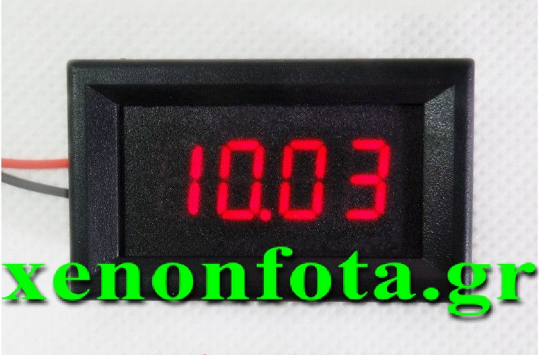 Βολτόμετρο ψηφιακό 4 ψηφίων 3.5V-30V Κόκκινο φως Κωδικός XF074
