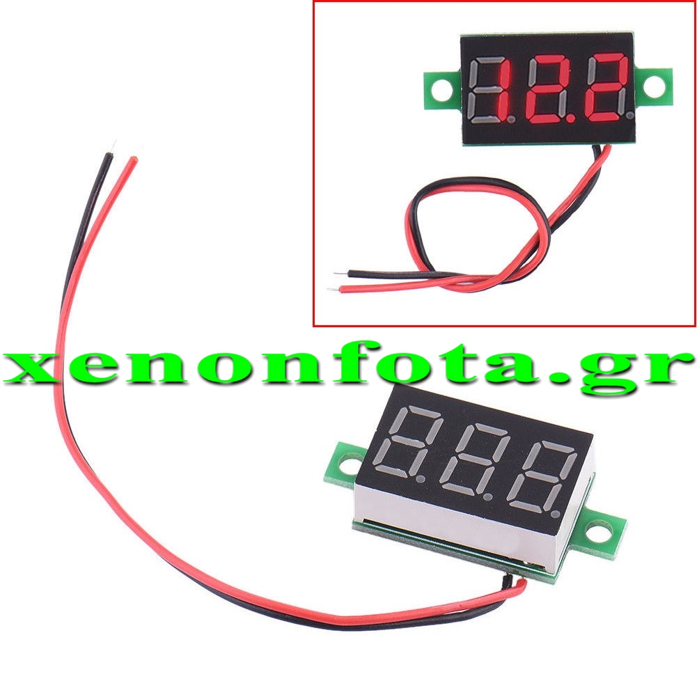 Βολτόμετρο ψηφιακό 4.5V-30V super mini Κόκκινα ψηφία Κωδικός XF194
